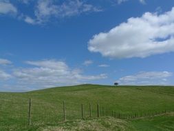 fenced pasture on hill