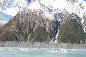 the picturesque landscape of the glacier in New Zealand
