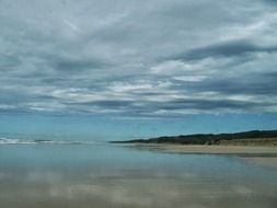 panorama of the evening beach on the horizon