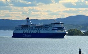 Ferry on the ship in Norway