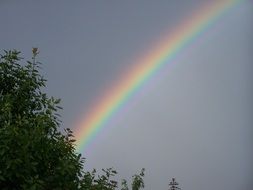 rainbow in the blue sky