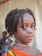 african child girl with beautiful hair