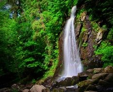 beautiful view on the waterfall