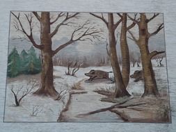 picture of a wild boar hunt