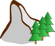 mountain and trees drawed