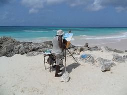 sea beach barbados, artist