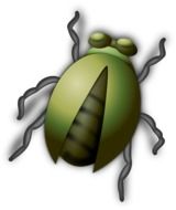 green beetle on a white background in computer graphics