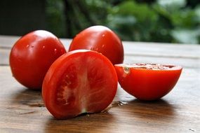 sliced tomatoes on the table
