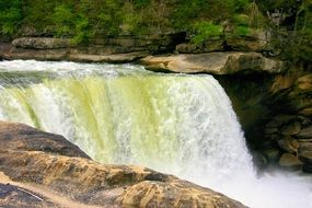 Waterfall in the wild nature