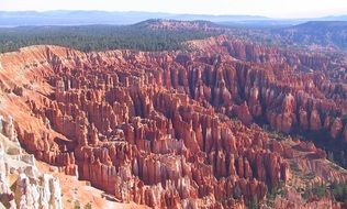 Panoramic view of the beautiful amphitheater in Bryce Canyon in Utah