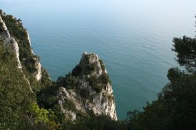 Panorama of the Adriatic Sea from the coast of Italy