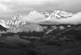 mountain landscape with snow