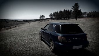 Subaru car on a mountain