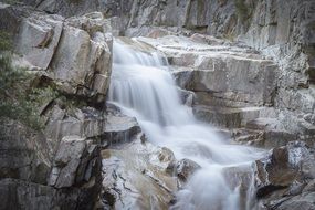 waterfall in mountains of switzerland