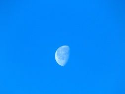 Beautiful moon in the blue sky