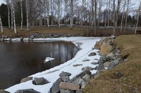 snow on the lake