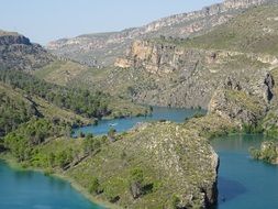 lake bolarque in spain on a sunny day