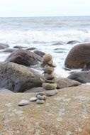 cairn in the baltic sea coast