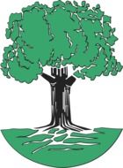 clipart of painted green oak with strong roots