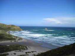 Waves on the beach in New Zealand