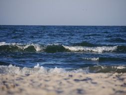 Seascape with the waves in the water