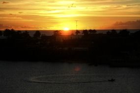 sun setting
