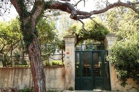 green door to the mansion