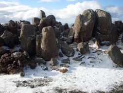 australia snow rocks