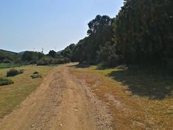 gravel road in the countryside in greece