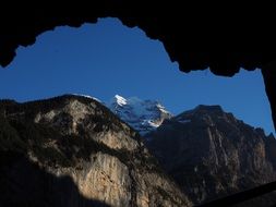 Landscape of rock wall in lauterbrunnen