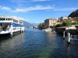 lake como in italy under blue sky