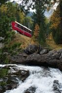 tourist bus on the hill in switzerland, Graubunden