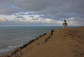 lighthouse in dunes of north sea