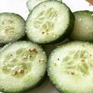 salted and peppered cucumbers