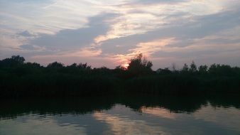 sunset above the lake