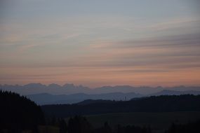 alpine sunset mountains Cloud sky Panorama