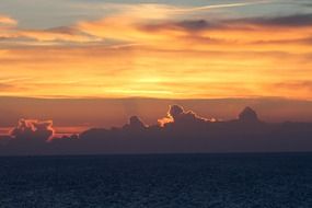 orange sky and clouds at sunset