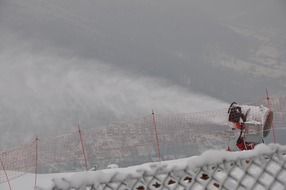 skier in the mountains with beautiful snow in winter