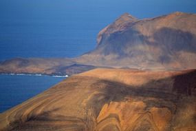 scenic mountains on the shore of the ocean in the Canary Islands