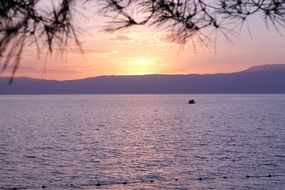 Sea in Croatia at the sunset