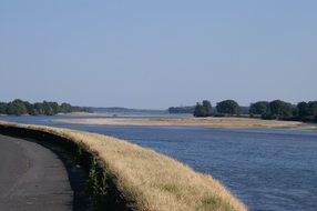 Loire river near the road, France