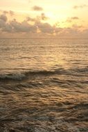 waves on the ocean at dusk