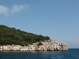 view from the sea to the island ,turkey