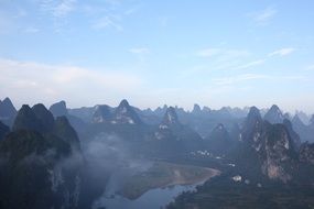 li river between mountains