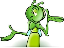 Green smiling grasshopper clipart