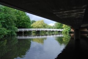 photo of a semicircular bridge bottom view