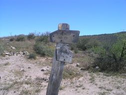 wooden pointers in the desert in arizona