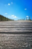wooden-board path on the beach of the north sea