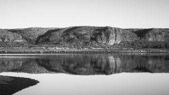 black and white photo of mountains in soledad