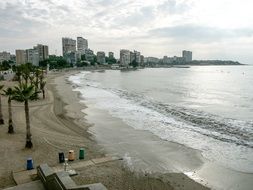 albufereta alicante beach autumn panorama view